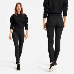 Everlane The Authentic Stretch High Rise Skinny Jeans Size 25 Cotton Modal Black